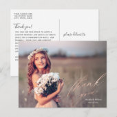  Roos Gold Script Foto Afstuderen Hartelijk dank Briefkaart (Voorkant / Achterkant)
