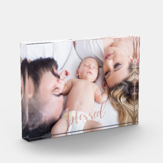 Roos Gold Script geblesseerd Fotoblokken (Links)