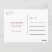 Roos Gold Script Photo Afstuderen Hartelijk dank Briefkaart (Achterkant)