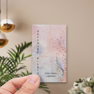 Roos Gold Seaglass Marble Waterverf Verticaal Visitekaartje