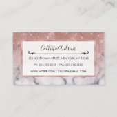 Roos Gold Sequin Glitter White Marble Ombre Visitekaartje (Achterkant)