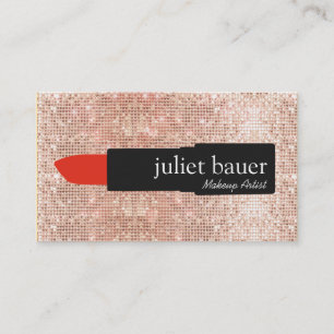 Roos Gold Sequin Modern Makeup Artist Lipstick Visitekaartje