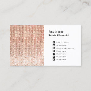 Roos Gold Sequins Social Media Icon Beauty Salon Visitekaartje