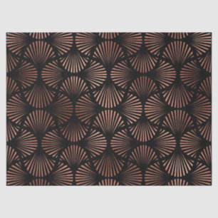 Roos Gold Shells op Black Decoupage Tissuepapier