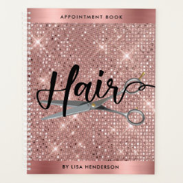Roos Gold Shimmer Hair Appointment Book Planner