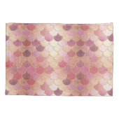 Roos Gold Shimmer Mermaid Scale Patroon Kussensloop (Achterkant)