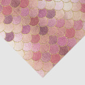 Roos Gold Shimmer Mermaid Scale Patroon Tissuepapier (Detail)