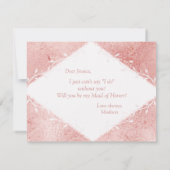 Roos Gold Shimmer zal je mijn bruidsmeisje zijn Kaart (Achterkant)