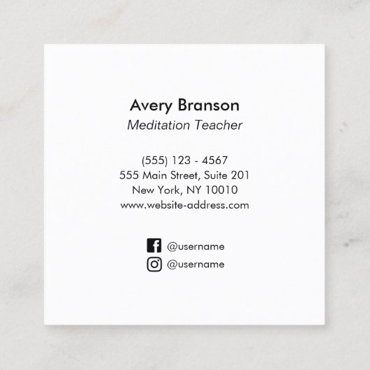 Roos Gold Shri Yantra Meditatieleraar Vierkante Visitekaartje (Achterkant)