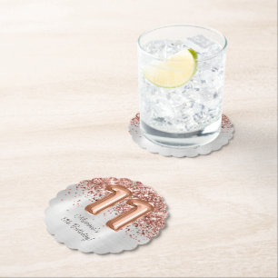 Roos Gold Silver 11e verjaardagsfeestje Kartonnen Onderzetters