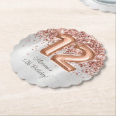 Roos Gold Silver 12e verjaardagsfeestje Kartonnen Onderzetters (Gekanteld)