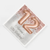 Roos Gold Silver 12e verjaardagsfeestje Servet (Hoek)