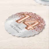 Roos Gold Silver 14e verjaardagsfeestje Kartonnen Onderzetters (Gekanteld)