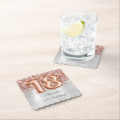 Roos Gold Silver 18e verjaardagsfeestje Kartonnen Onderzetters (Insitu)
