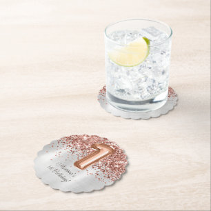 Roos Gold Silver 1e verjaardagsfeestje Kartonnen Onderzetters