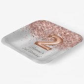 Roos Gold Silver 2e verjaardagsfeestje Papieren Bordje (Gebogen)