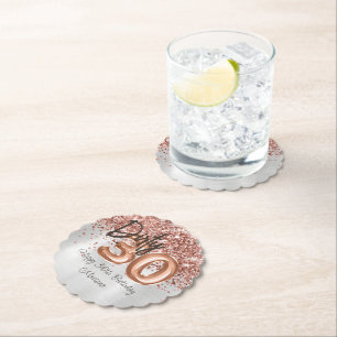 Roos Gold Silver 30ste verjaardagsfeestje Kartonnen Onderzetters