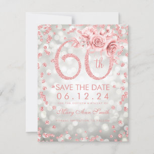 Roos Gold Silver 60th Birthday Glam Lights Save The Date