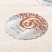 Roos Gold Silver 6e verjaardagsfeestje Kartonnen Onderzetters (Gekanteld)