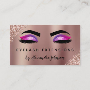 Roos Gold Silver Glitter Eyelash Extensions Visitekaartje