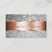 Roos Gold Silver Glitter Luminous Stars Initialen Visitekaartje (Voorkant)