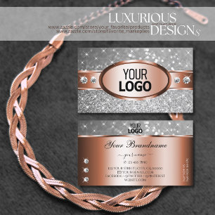 Roos Gold Silver Glitter Spark Stars Diamonds Logo Visitekaartje