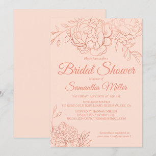 Roos Gold Sketched Flowers Vrijgezellenfeest Kaart