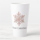 Roos Gold Snowflake Christmas Latte Mok (Voorkant)