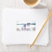 Roos Gold Snowflake kerstfeestdag Foto Etiket (Insitu)