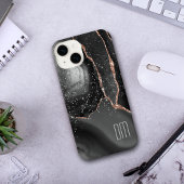 Roos Gold Sparkle Abstract Monogram iPhone Hoesje