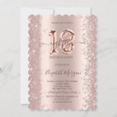 Roos Gold Sparkle Diamonds 18e verjaardag Kaart (Voorkant)