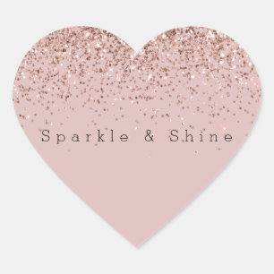 Roos Gold Sparkle Faux Glitter Hart Sticker