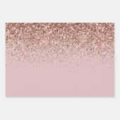 Roos Gold Sparkle Faux Glitter Inpakpapier Vel (Voorkant)