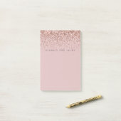 Roos Gold Sparkle Faux Glitter Post-it® Notes (Op bureau)