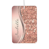 Roos Gold Sparkle Glam Glitter Personalized Metal Luchtverfrisser (Voorkant)