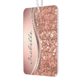 Roos Gold Sparkle Glam Glitter Personalized Metal Luchtverfrisser (Links)