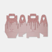 Roos Gold Sparkle Glitter Drift Monogram Bedankdoosjes (Uitgevouwen)