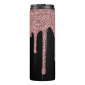Roos Gold Sparkle Glitter Drift Monogram Black Thermosbeker (Achterkant)