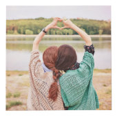 Roos Gold Sparkle Glitter Drift Monogram Foto Kubus (Voorkant)