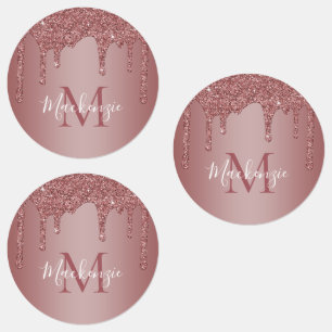 Roos Gold Sparkle Glitter Drift Monogram Labels