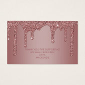 Roos Gold Sparkle Glitter Drift Monogram Visitekaartje (Achterkant)