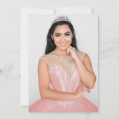 Roos Gold Sparkle Glitter Drift Quinceañera Save The Date (Achterkant)