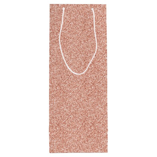 Roos Gold Sparkle Glitter Drip Verjaardagsgeschenk Wijn Cadeautas (Achterkant)