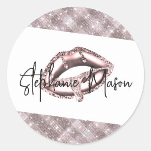 Roos Gold Sparkle Glitter druipt lips Makeup Artis Ronde Sticker