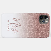 Roos Gold Sparkle Glitter Gepersonaliseerd mevrouw Case-Mate iPhone Case (Achterkant (horizontaal))