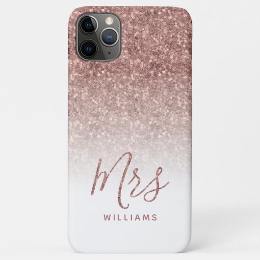 Roos Gold Sparkle Glitter Gepersonaliseerd mevrouw Case-Mate iPhone Case (Achterkant)