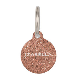 Roos Gold Sparkle Glitter Gepersonaliseerde Pet Ta Huisdierpenning