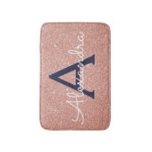 Roos Gold Sparkle Glitter Monogram Naam en Initiaa Badmat (Voorkant Verticaal)