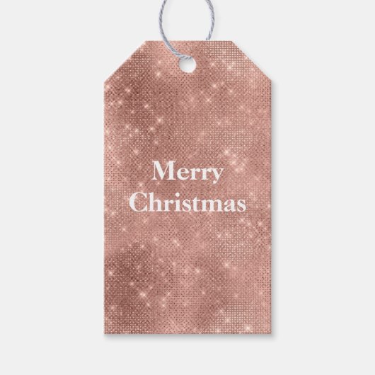 Roos Gold Sparkle Glitz Cadeaulabel (Voorkant)