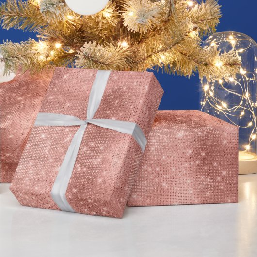 Roos Gold Sparkle Glitz Cadeaupapier (Feestdagen)